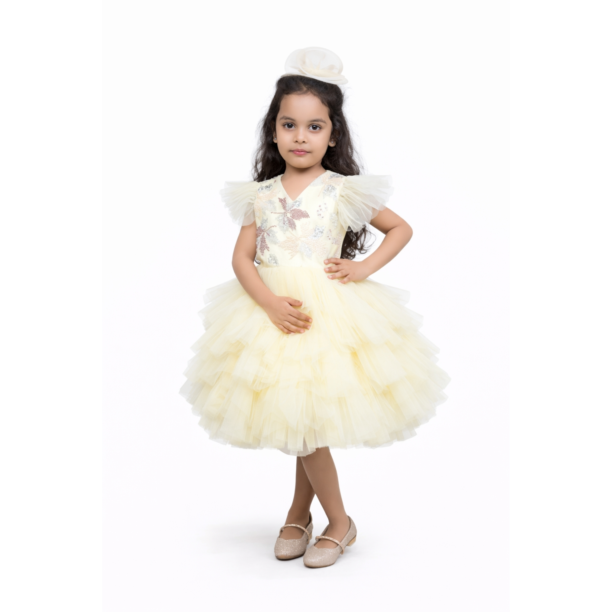Golden Petal Princess Dress