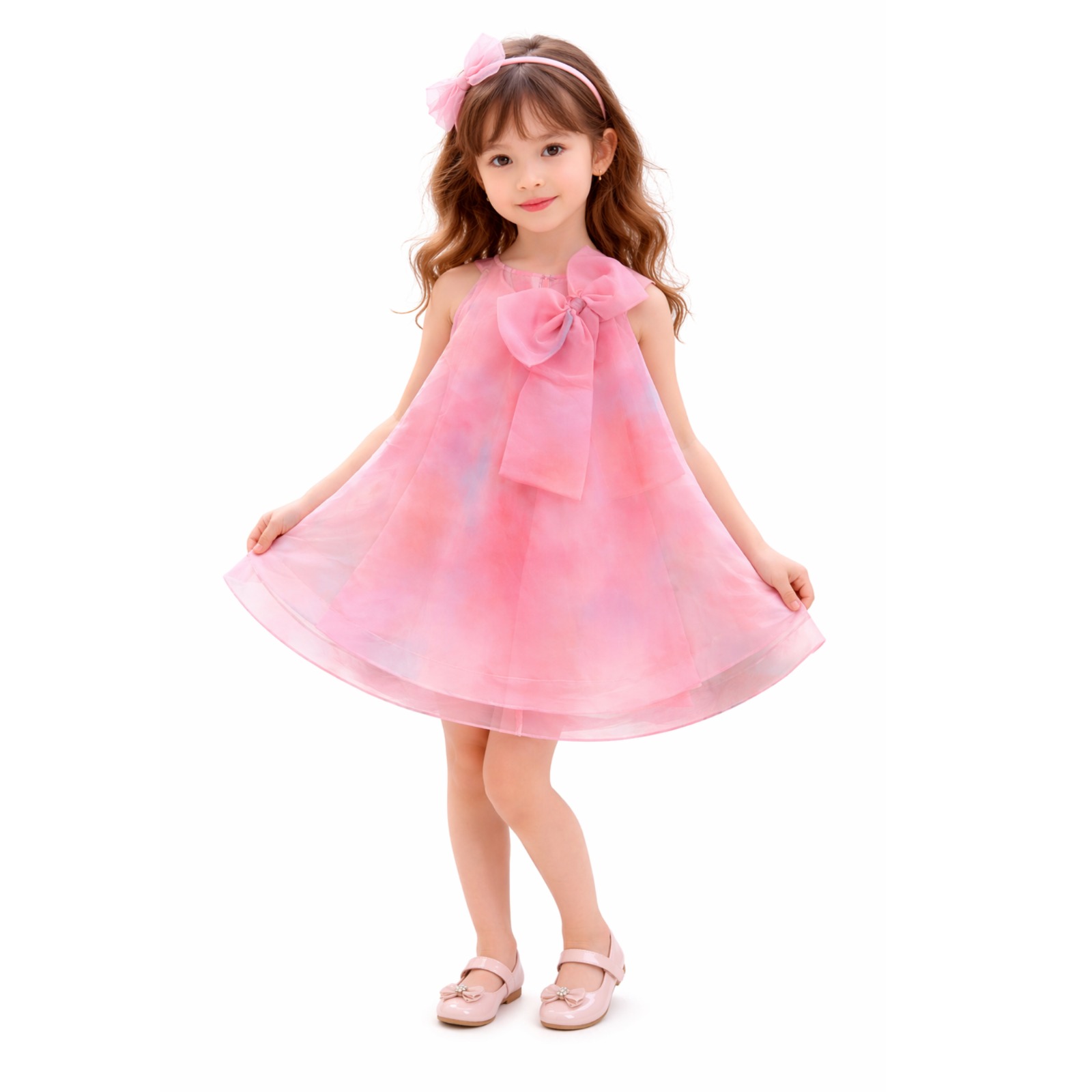 Blush Cloud Organza Party Dress for Girls | Silk Lining