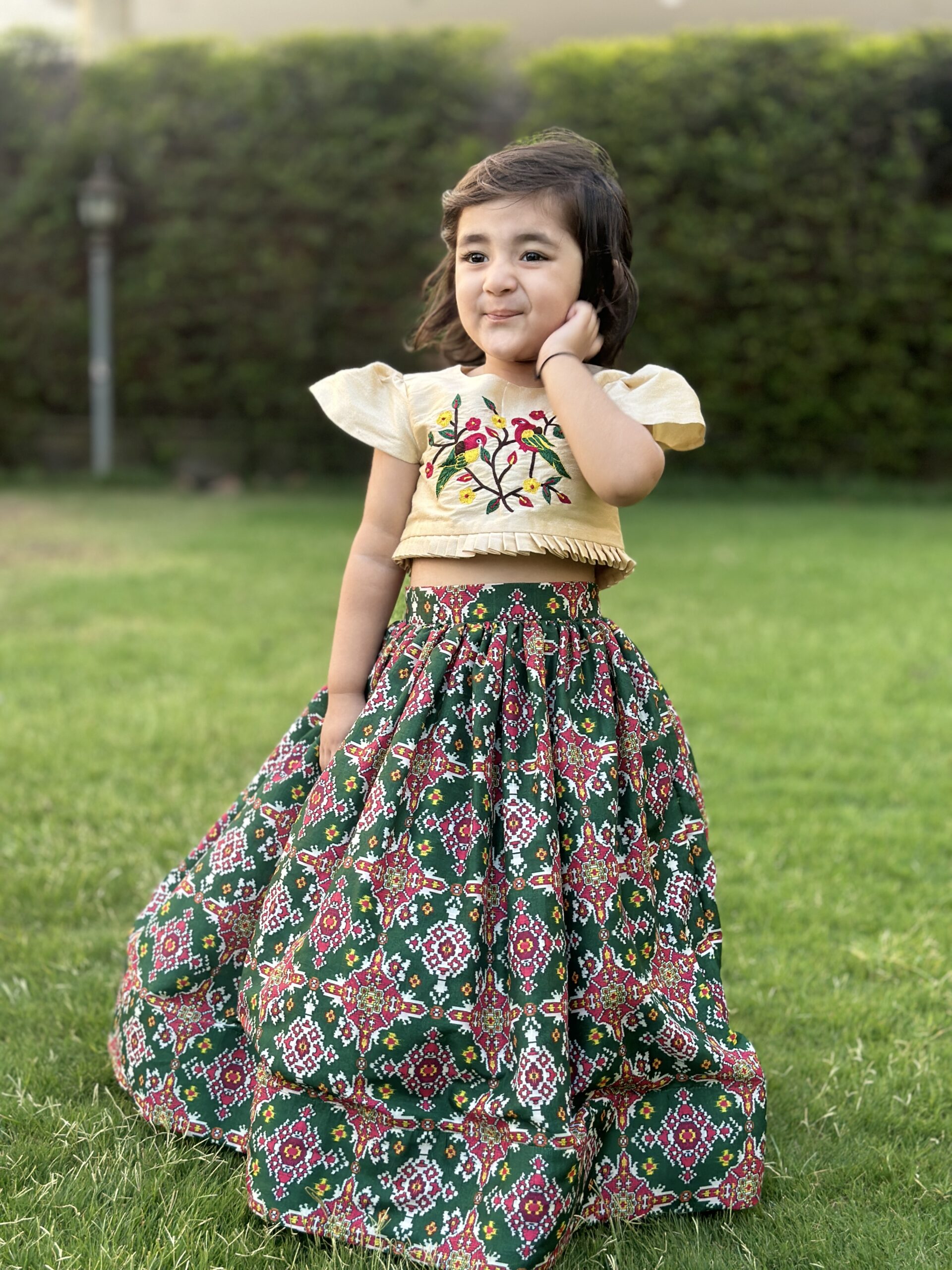 Green Patola Lehenga